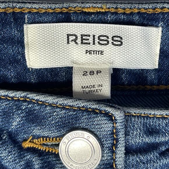 Reiss women’s Selin Petite Mid-Rise Straight-Leg Jeans in Mid Blue size 28P - Picture 5 of 10